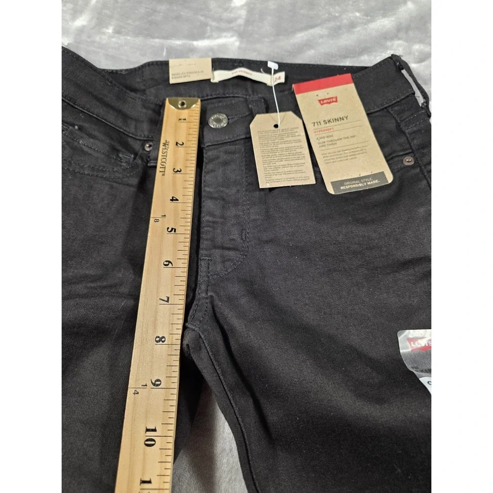 NWT Levi's 711 Women's Mid-Rise Skinny Ankle Jeans Sz 00 Short (24W X 28L) Black